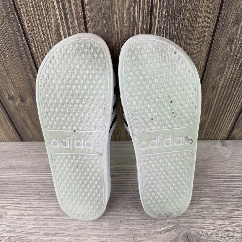 Adidas Unisex Adilette Shower Slides White & Black, Men 7, Women 8 Sandals